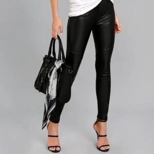 FREE PEOPLE Faux Leather Leggings Black  Concert Neutral Size 25